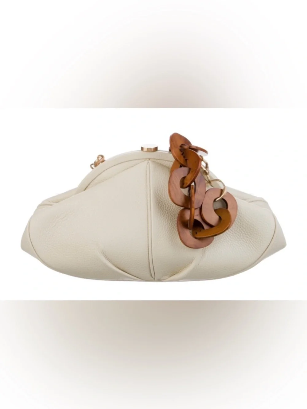 Cult Gaia Anna Cream Leather Shoulder Bag - Picture 2 of 7